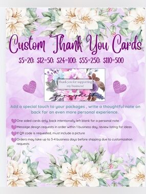 Customized Thank You Cards (250), Handmade